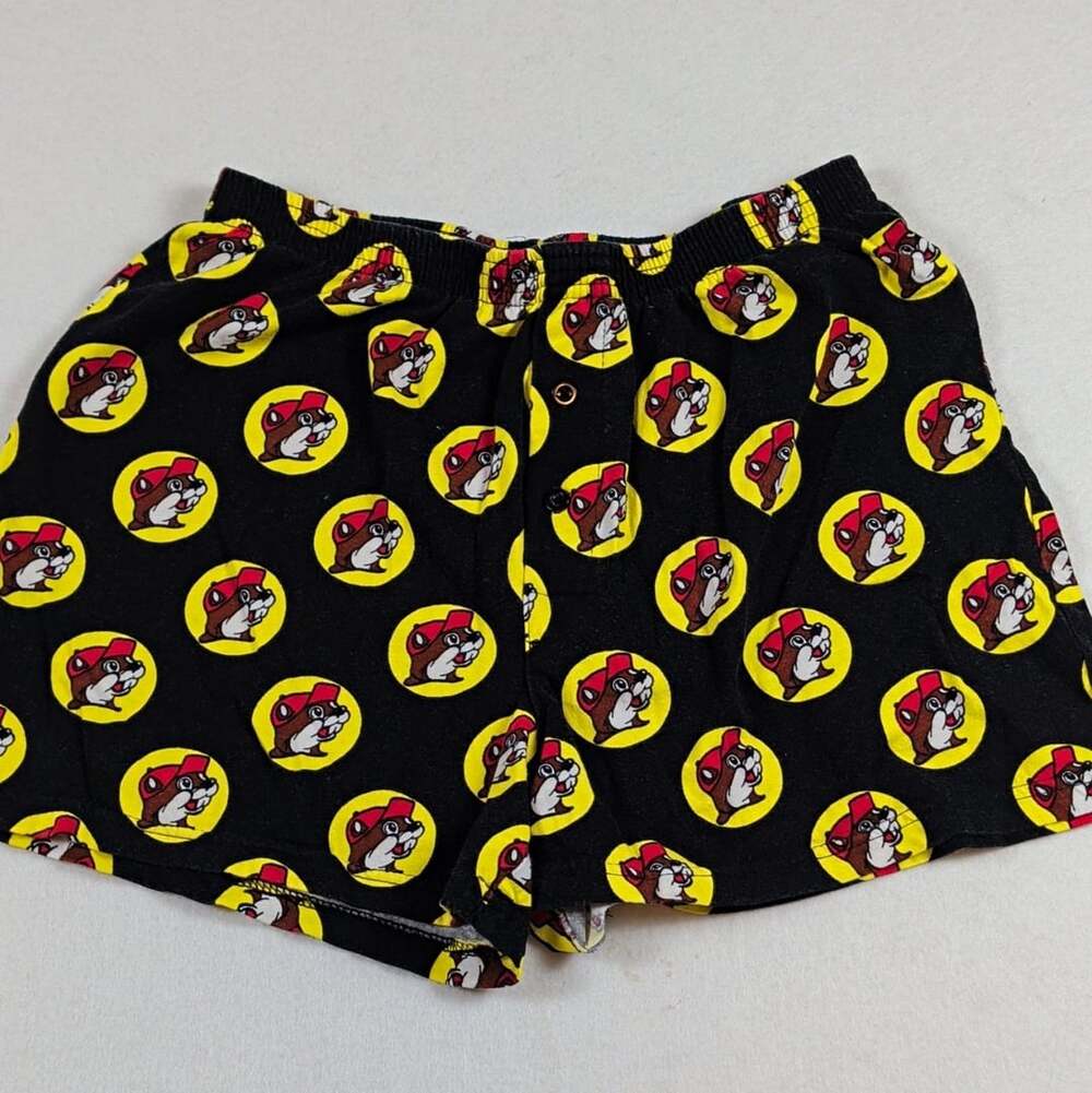 Buc-EE's Boxer Shorts Underwear Size M Black Logo Print Multicolor (Yellow/Red)